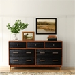 Pemberly Row Modern 7 Drawer Wood Dresser in Dark Walnut (Brown)
