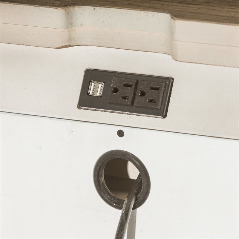 Pemberly Row Modern 1 Drawer Night Stand w/ Charging Station