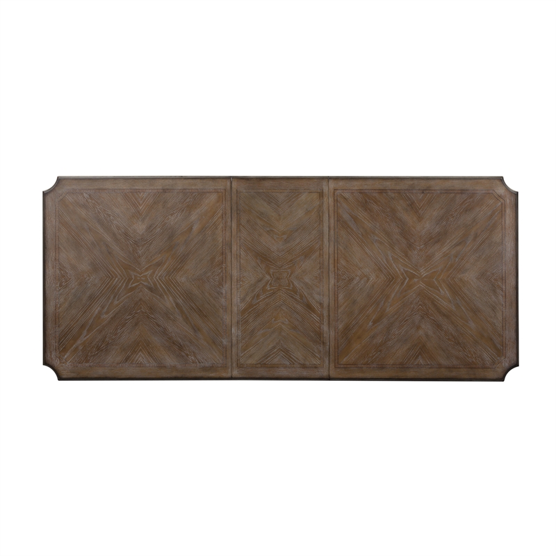 Pemberly Row Modern / Contemporary Trestle Table with Raised Panel Pedestals