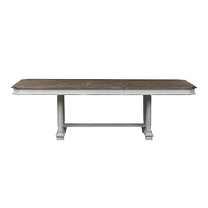 Pemberly Row Modern / Contemporary Trestle Table with Raised Panel Pedestals
