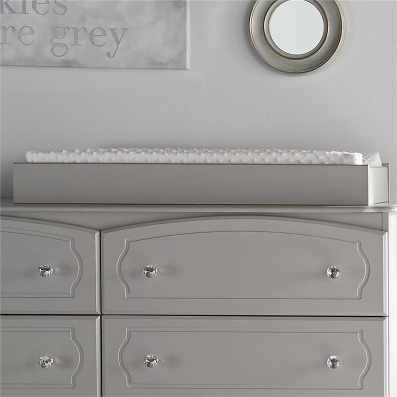 Pemberly Row Modern Transitional Changing Table Topper in Gray