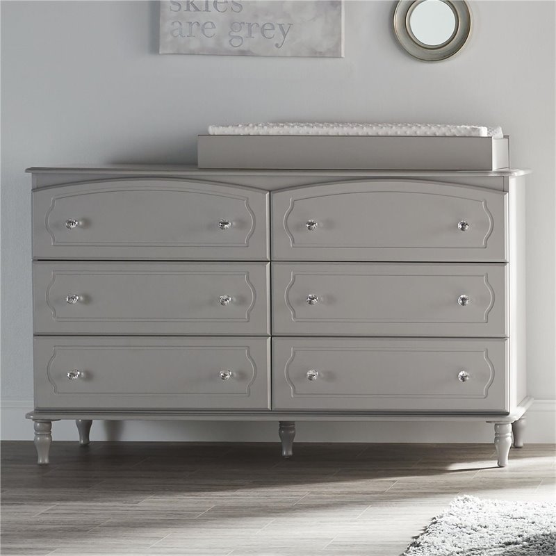 Pemberly Row Modern Transitional Changing Table Topper in Gray