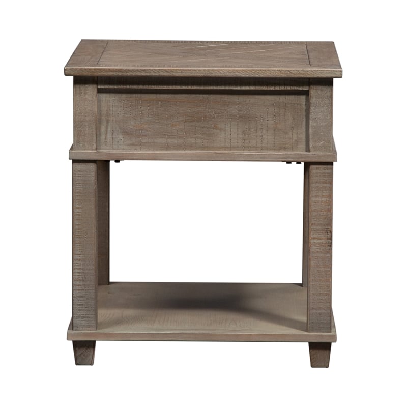 Pemberly Row Modern / Contemporary Light Brown Rectangular End Table