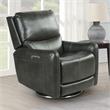Pemberly Row Modern Swivel Charcoal Faux Leather Power Recliner