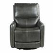 Pemberly Row Modern Swivel Charcoal Faux Leather Power Recliner
