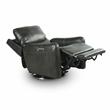 Pemberly Row Modern Swivel Charcoal Faux Leather Power Recliner