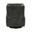Pemberly Row Modern Swivel Charcoal Faux Leather Power Recliner