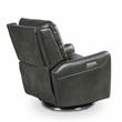 Pemberly Row Modern Swivel Charcoal Faux Leather Power Recliner