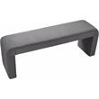 Pemberly Row Modern / Contemporary Upholstered Gray Finish Velvet Bench