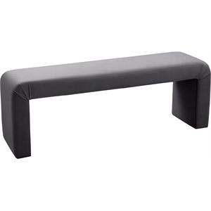 Pemberly Row Modern / Contemporary Upholstered Gray Finish Velvet Bench