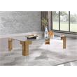 Pemberly Row Modern Rectangular Glass Top Coffee Table in Gold