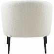Pemberly Row Faux Sheepskin Fur Accent Chair with Matte Black Legs