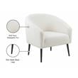 Pemberly Row Faux Sheepskin Fur Accent Chair with Matte Black Legs