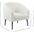 Pemberly Row Faux Sheepskin Fur Accent Chair with Matte Black Legs
