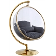 Pemberly Row Gray Fabric Acrylic and Metal Swing Bubble Accent Chair