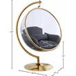 Pemberly Row Gray Fabric Acrylic and Metal Swing Bubble Accent Chair