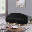 Pemberly Row Modern / Contemporary Black Finish Velvet Chaise