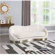 Pemberly Row Modern / Contemporary Upholstered Cream Finish Velvet Sofa