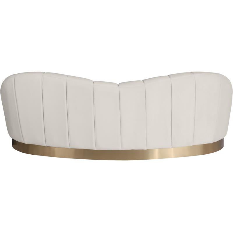 Pemberly Row Modern / Contemporary Upholstered Cream Finish Velvet Sofa