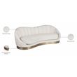 Pemberly Row Modern / Contemporary Upholstered Cream Finish Velvet Sofa