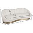 Pemberly Row Modern / Contemporary Upholstered Cream Finish Velvet Sofa