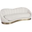 Pemberly Row Modern / Contemporary Upholstered Cream Finish Velvet Sofa