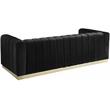 Pemberly Row Modern / Contemporary Upholstered Black Finish Velvet Sofa
