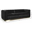 Pemberly Row Modern / Contemporary Upholstered Black Finish Velvet Sofa