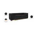 Pemberly Row Modern / Contemporary Upholstered Black Finish Velvet Sofa