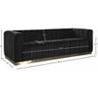 Pemberly Row Modern / Contemporary Upholstered Black Finish Velvet Sofa