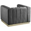 Pemberly Row Modern / Contemporary Upholstered Gray Finish Velvet Chair