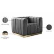 Pemberly Row Modern / Contemporary Upholstered Gray Finish Velvet Chair