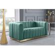 Pemberly Row Modern / Contemporary Upholstered Mint Velvet Loveseat
