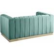 Pemberly Row Modern / Contemporary Upholstered Mint Velvet Loveseat