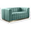 Pemberly Row Modern / Contemporary Upholstered Mint Velvet Loveseat