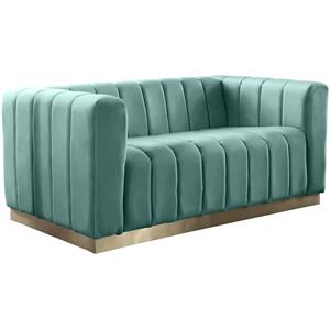 Pemberly Row Modern / Contemporary Upholstered Mint Velvet Loveseat