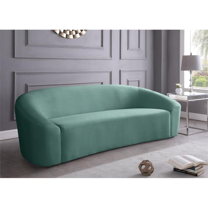 Pemberly Row Modern / Contemporary Upholstered Mint Velvet Sofa