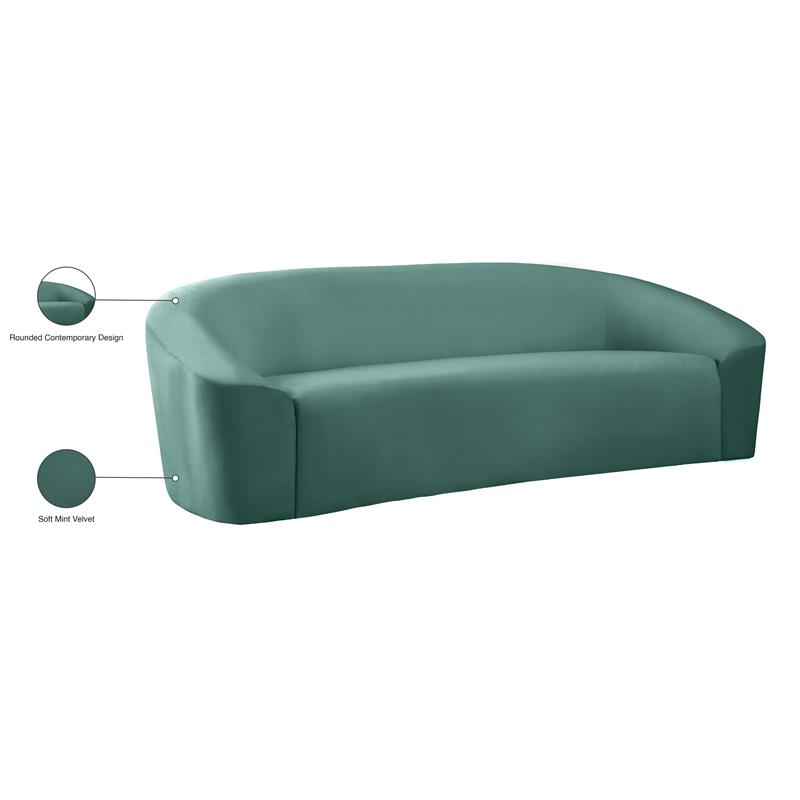 Pemberly Row Modern / Contemporary Upholstered Mint Velvet Sofa
