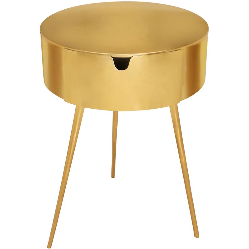 Pemberly Row Modern / Contemporary Gold Finish Metal Nightstand