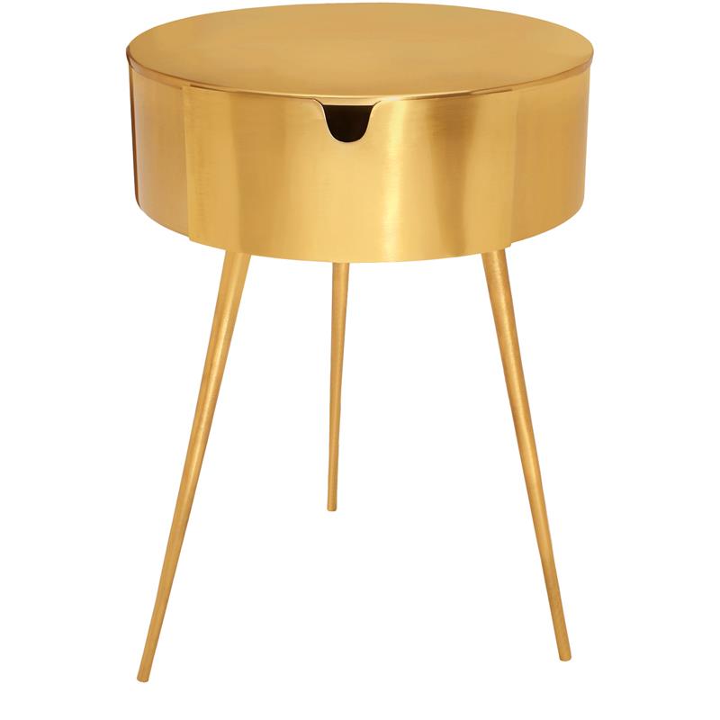 Pemberly Row Modern / Contemporary Gold Finish Metal Nightstand