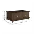 Pemberly Row Contemporary Wood Lift Top Coffee Table in Cherry