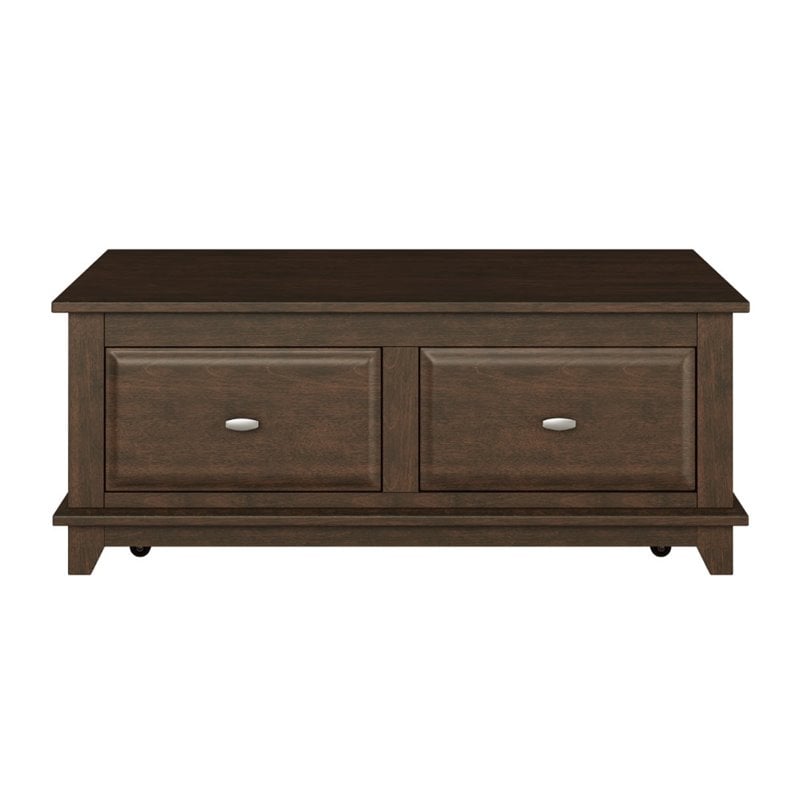 Pemberly Row Contemporary Wood Lift Top Coffee Table in Cherry