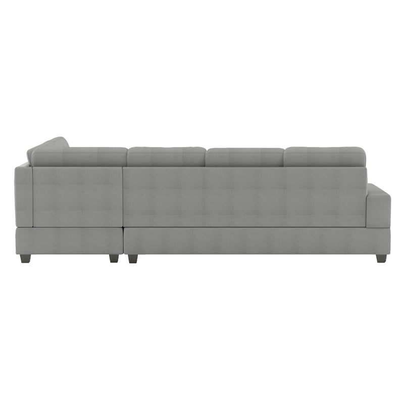 Pemberly Row Modern / Contemporary Microfiber Sectional Sofa in Gray