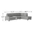 Pemberly Row Modern / Contemporary Microfiber Sectional Sofa in Gray