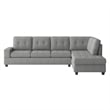 Pemberly Row Modern / Contemporary Microfiber Sectional Sofa in Gray