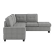 Pemberly Row Modern / Contemporary Microfiber Sectional Sofa in Gray