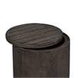 Pemberly Row Contemporary Farmhouse Dark Gray Drum End Table