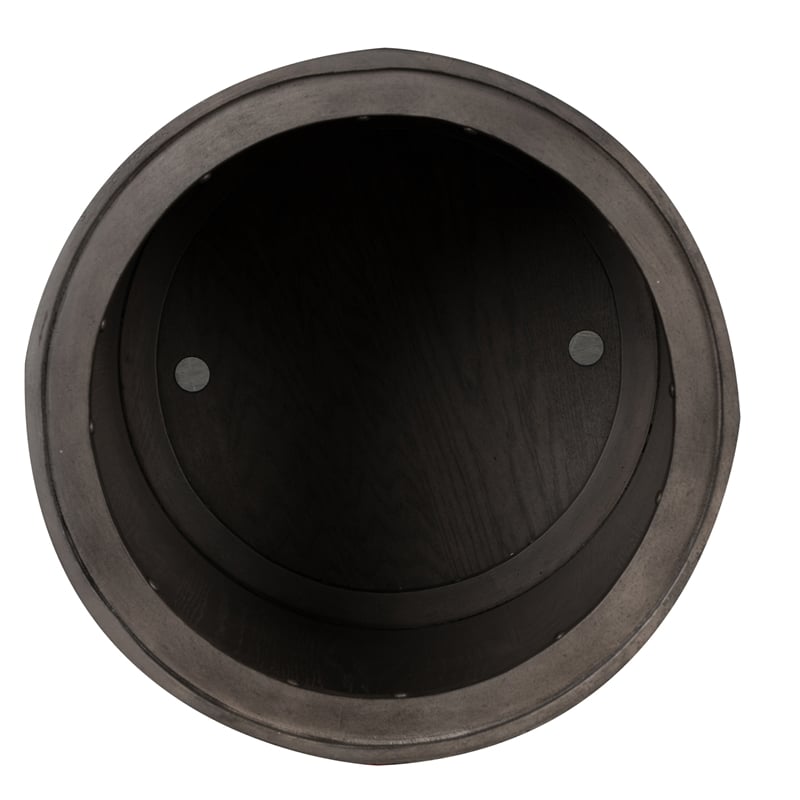 Pemberly Row Contemporary Farmhouse Dark Gray Drum End Table