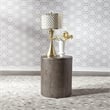 Pemberly Row Contemporary Farmhouse Dark Gray Drum End Table