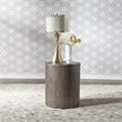 Pemberly Row Contemporary Farmhouse Dark Gray Drum End Table